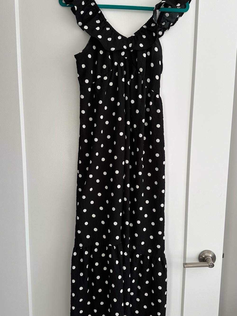 Brave Soul Black and White Polka Dot Maxi Dress